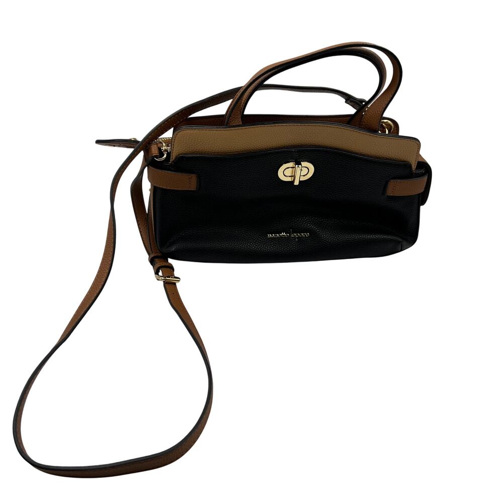 Nanette Lepore Classic Two Tone Brown Black Crossbody Shoulder‎ Handbag Purse